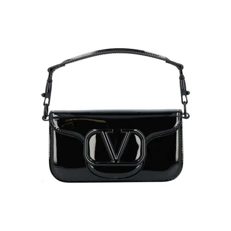 Valentino Smooth Calf Leather Handbag, Shoulder Bag Women's Black-0