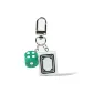 Silver-Tone Buckle Whiteboard Green Dice Keychain