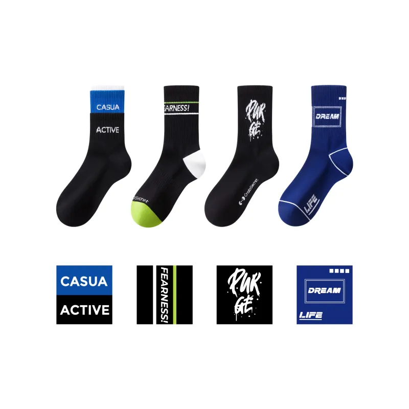 Crabsecret Battle Armor Series Mid-Calf Socks Men's 4 Pack-28