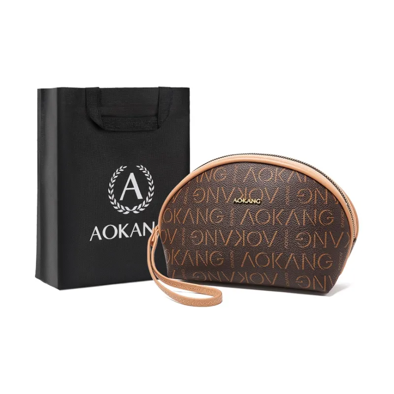AOKANG PVC Clutch Mini Women's Coffee/Ecru-6