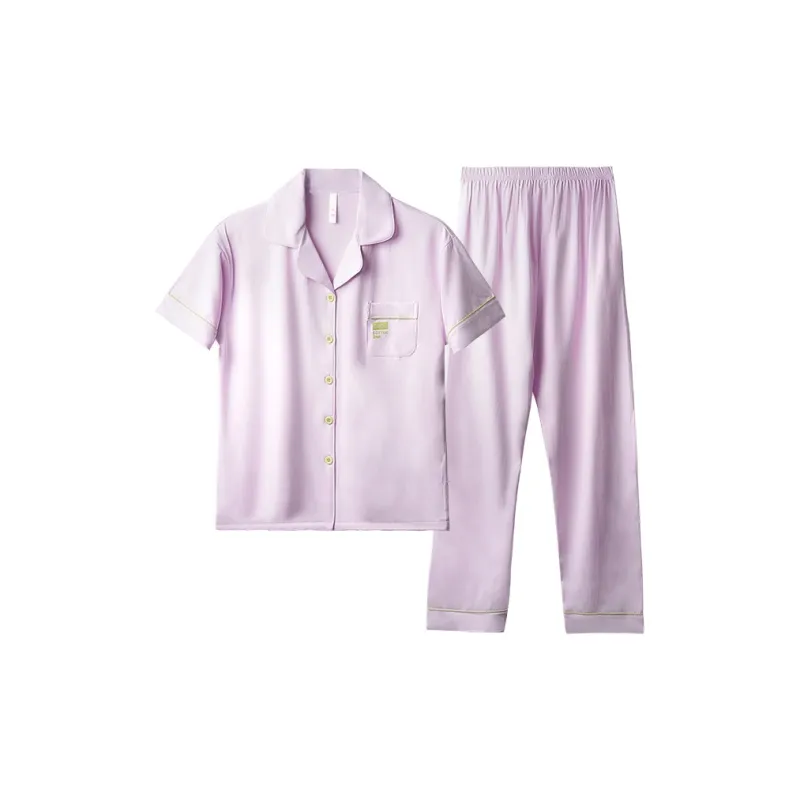 Cotton Gene Pajama Set Women's Light Purple-0