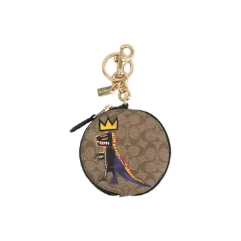 COACH Basquiat Collaboration Canvas Coin Purse Unisex Brown