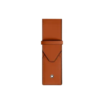 MONTBLANC Cow Leather Pen Pouch Storage Bag Unisex Rusty Red