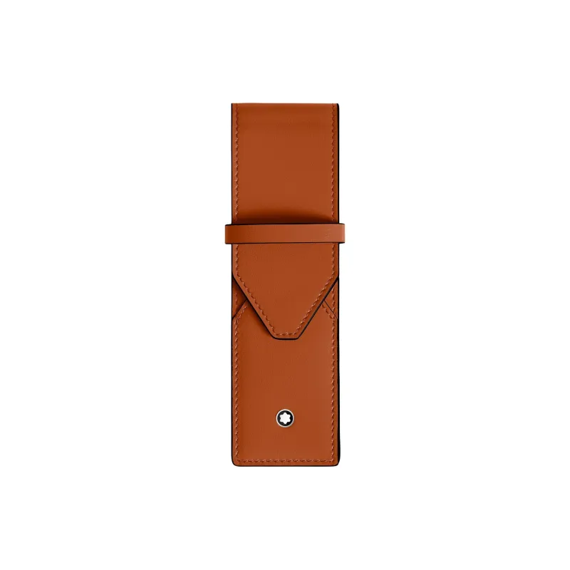 MONTBLANC Cow Leather Pen Pouch Storage Bag Unisex Rusty Red-0