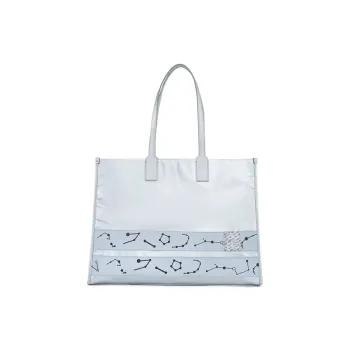 XTEP Fabric Chinese Fashion Trend Tote Bag Shopping Bag Handbag Regular Unisex Light Blue