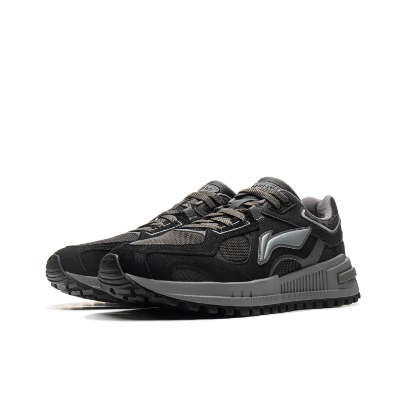 LiNing Wind Rider 2.0 Cushioning Wear Resistant Low Top Casual Shoes Men's Black Gray-2