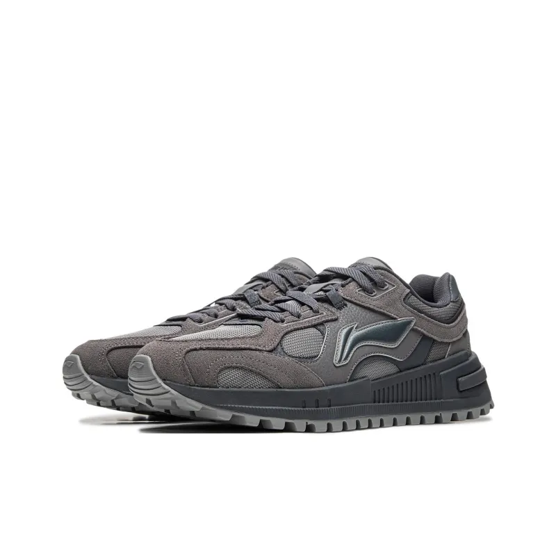 LiNing Wind Rider 2.0 Cushioning Wear-Resistant Low-Top Casual Shoes Men's Gray-2