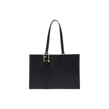 Furla Calfskin Tote Bag, Shopping Bag, Shoulder Bag, Handbag Tubas Women's Black