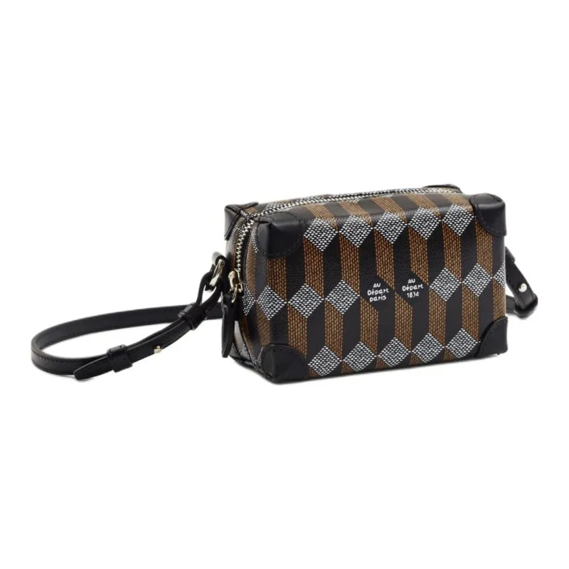 AU DEPART Coated Canvas Shoulder Bag Crossbody Bag Micro Women's Black-2