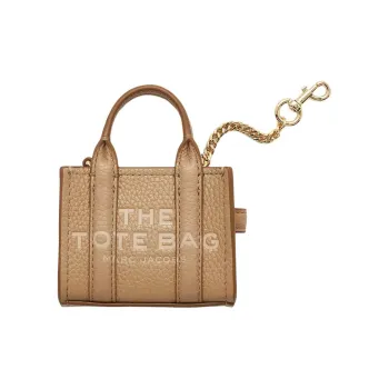 MARC JACOBS Full Grain Leather Charm Bag Accessory Extra Small Women's Camel