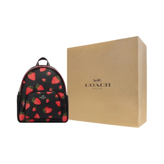 COACH Court Cow Leather Backpack Medium Size Women's Black-5