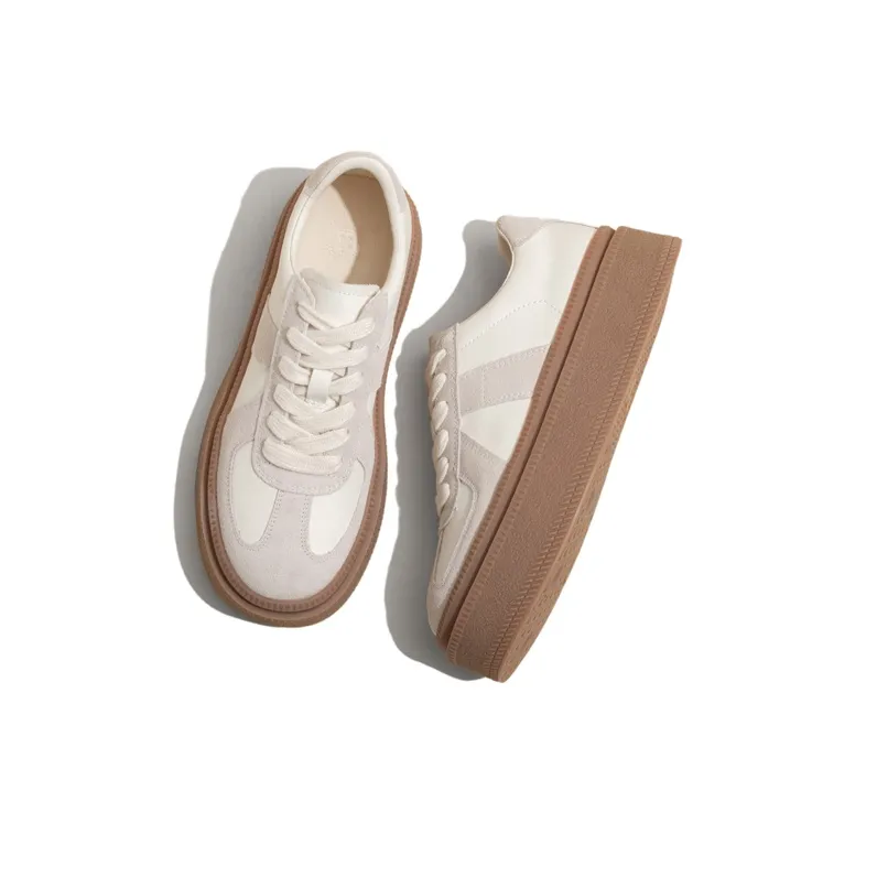 Old Meow Low Top Skateboard Shoes 5cm Women's Gray White-3