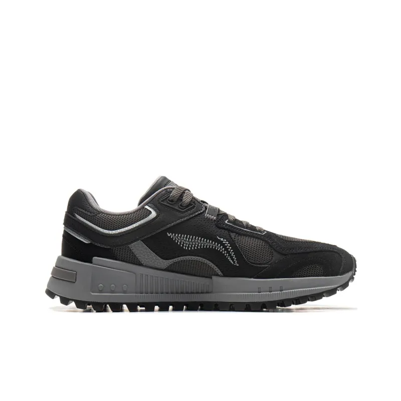 LiNing Wind Rider 2.0 Cushioning Wear Resistant Low Top Casual Shoes Men's Black Gray-1