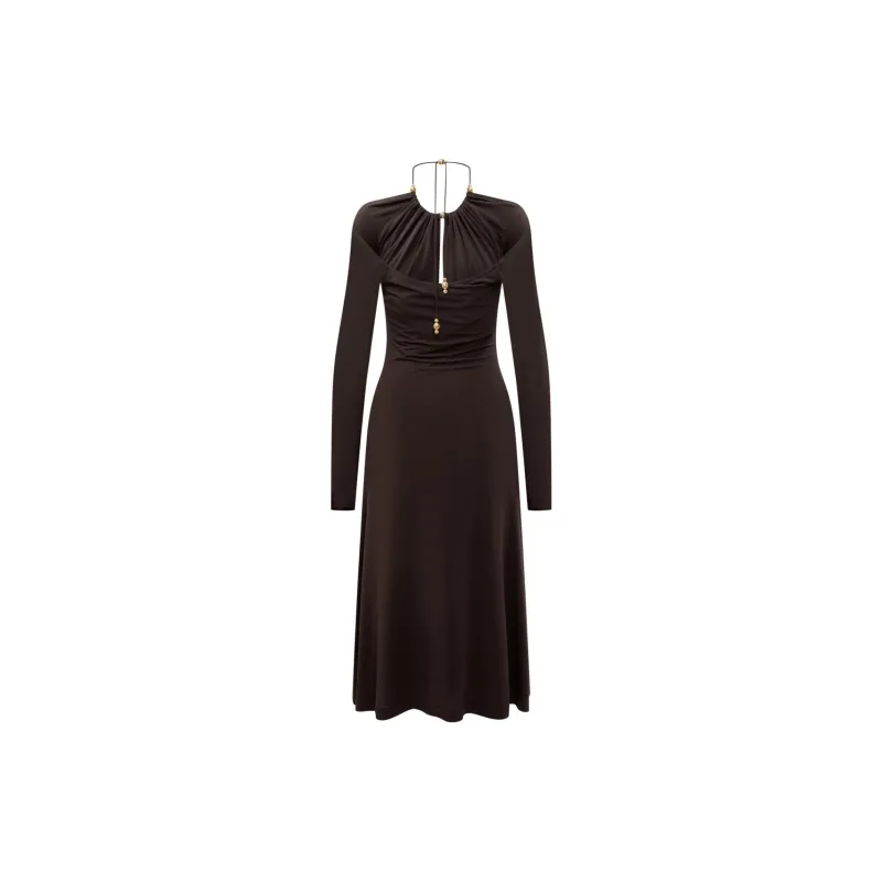 Ferragamo Long Crepe Dress-1