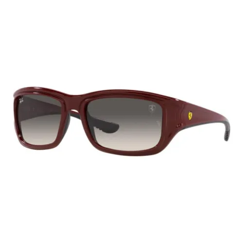 RayBan Rectangular Sunglasses Men's Red
