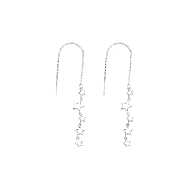 MIDNIGHT MOMENT 925 Sterling Silver Drop Earrings Women's Silver-1