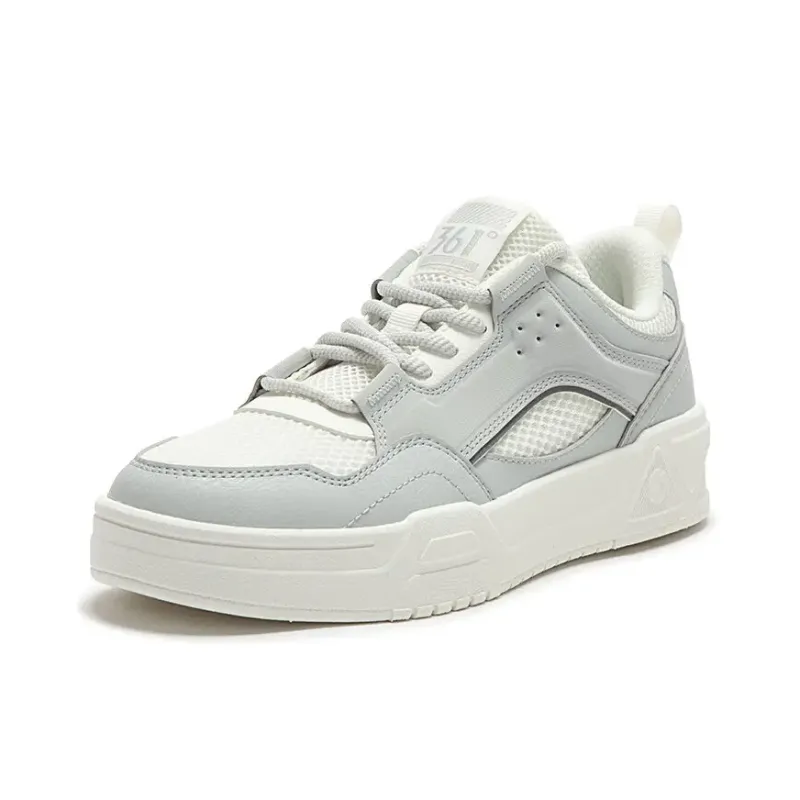 361° Crescent Moon Lightweight And Breathable Low Top Skateboard Shoes Women's White Gray-1