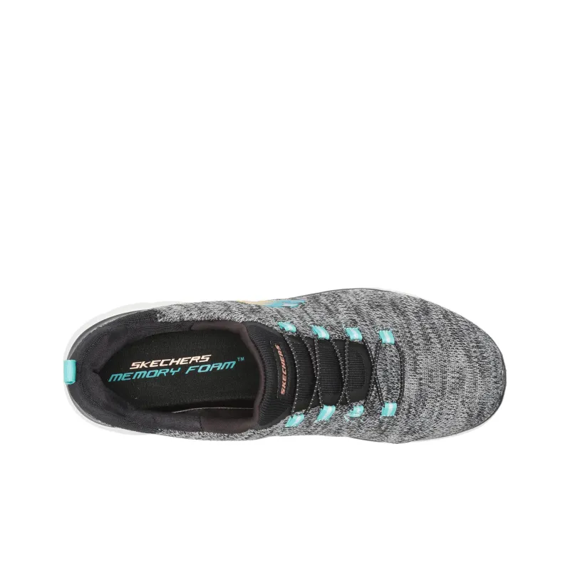 Skechers Summits Slip Resistant Low Top Casual Shoes Women's Black Gray-3