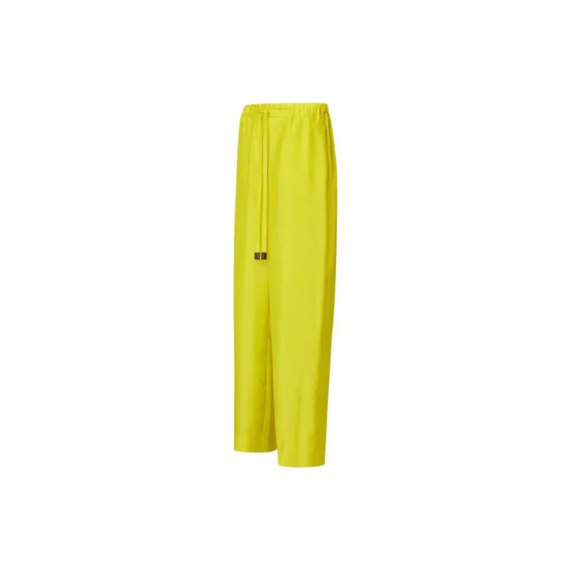 LOUIS VUITTON Chartreuse Silk Pajama Pants-2