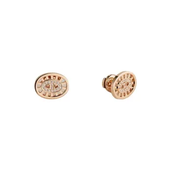 HERMES Diamond Stud Earrings Women's Rose Gold