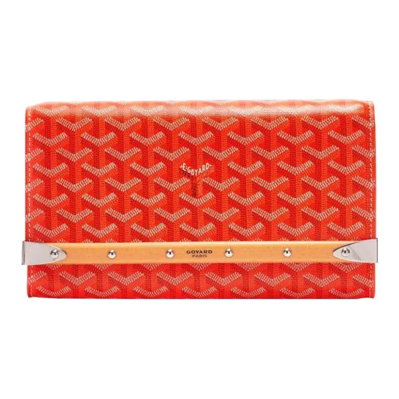 GOYARD MONTE-CARLO Canvas With Leather Clutches Crossbody Bags Small Size Women's Orange-1