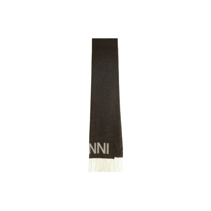 GANNI Knit Scarves Women's Brown-0