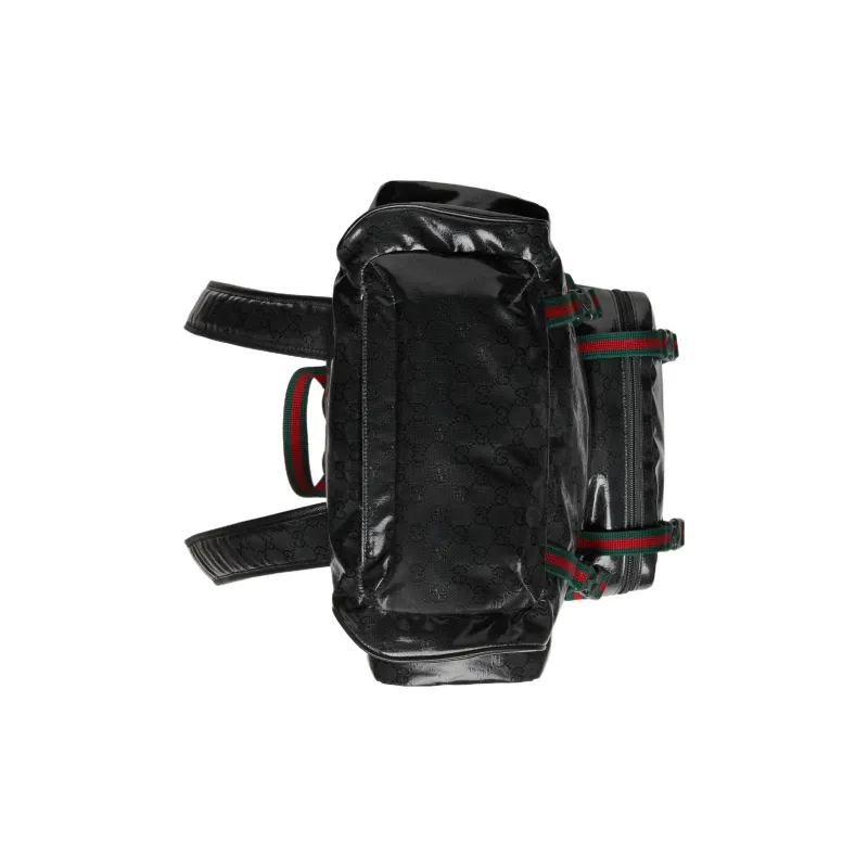 GUCCI Crystal Canvas With Leather Trim Backpack Men's Black-4