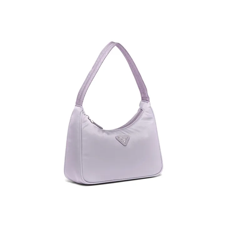 PRADA Re Edition Re Nylon Recycled Nylon Handbag, Crossbody Bag Mini Women's Wisteria Purple Color-2