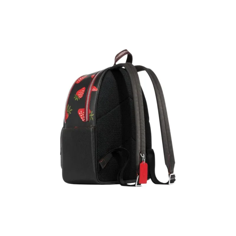 COACH Court Cow Leather Backpack Medium Size Women's Black-1
