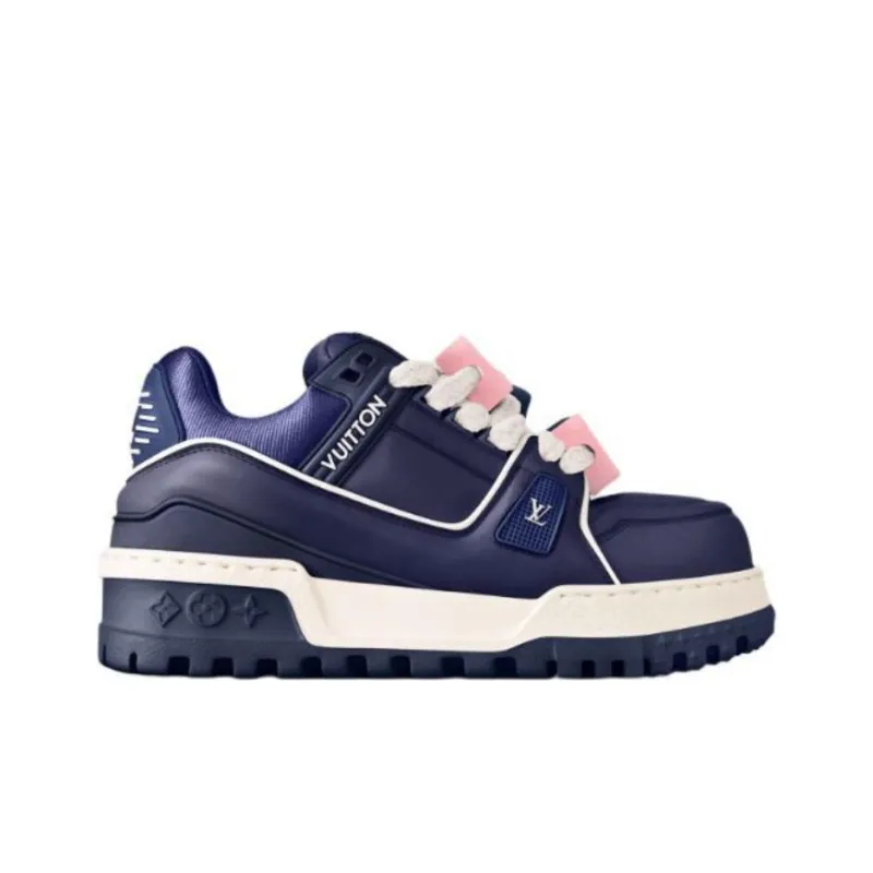 LOUIS VUITTON Trainer Maxi Skateboard Shoes Women's Low Top Blue-1
