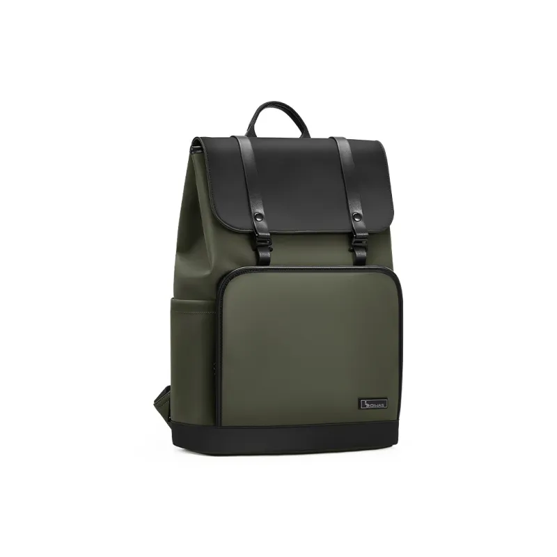 OIWAS Fabric Backpack Travel Backpack Business Laptop Bag Regular Unisex Black/Rock Stone Green-7