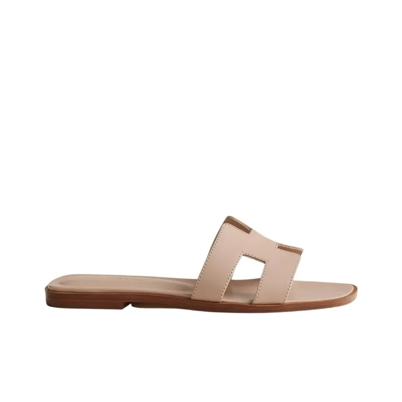HERMES Oran Slide Slippers Women's Beige-1