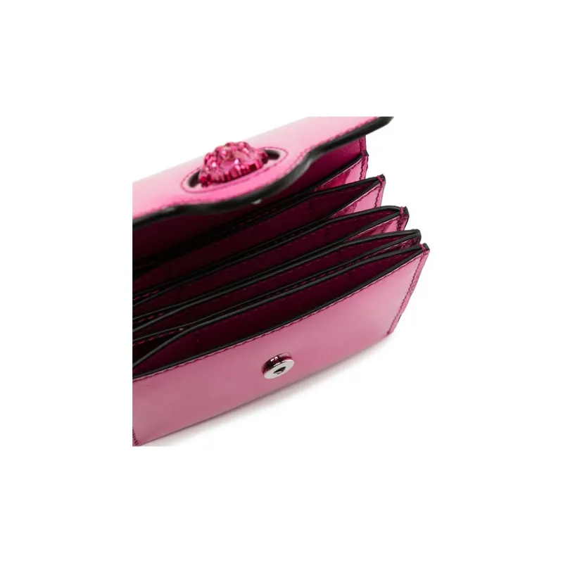 VERSACE La Medusa Calfskin Card Box Women's Fuchsia-2