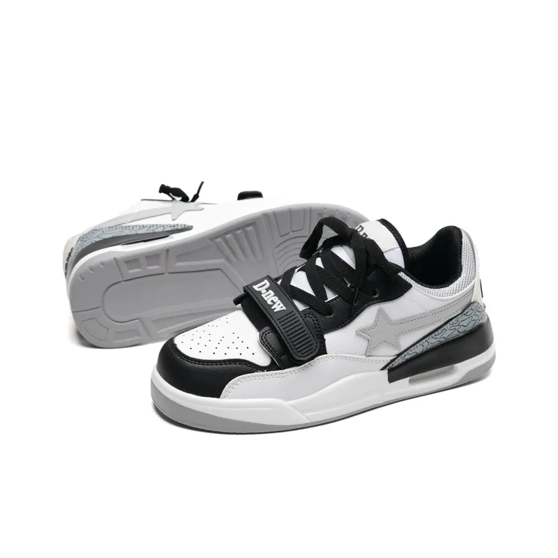 Anime Story Anti Slip Wear Resistant Lightweight Breathable Low Top Skateboard Shoes Unisex White Black Gray-3