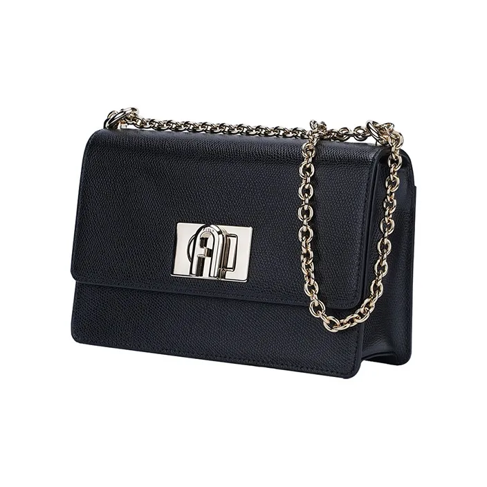Furla 1927 Collection Leather Shoulder Bag Mini Women's Navy Blue-2