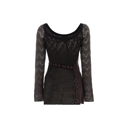 Marine Serre Long-Sleeved Dresses Women's Black