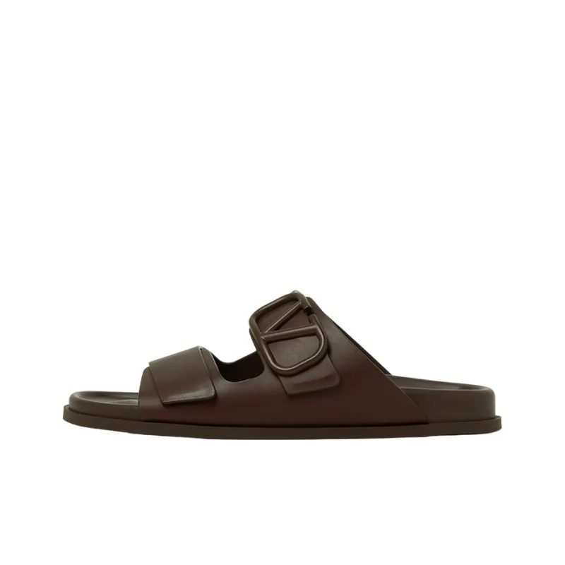 Valentino Vlogo Slide Slippers Men Brown-0