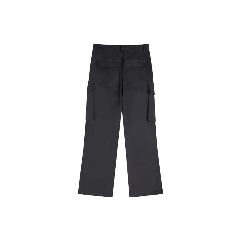 Atry Spring And Fall Season Casual Pants National Trendy Design Versatile Loose Fit 100% Cotton Pants Men's Dark Gray-1
