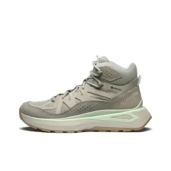 SALOMON ODYSSEY ELMT Anti Slip And Wear Resistant Water Resistant Mid Top Running Shoes Unisex Flint Gray