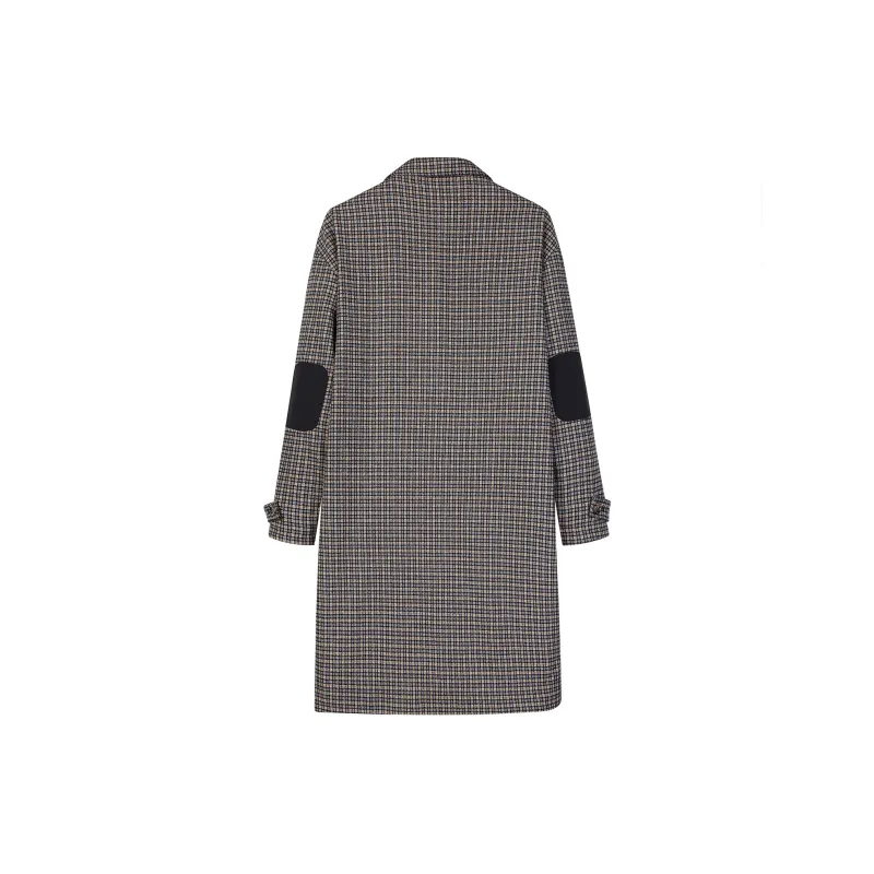 Guuka Trench Coats Men Gray Plaid-1