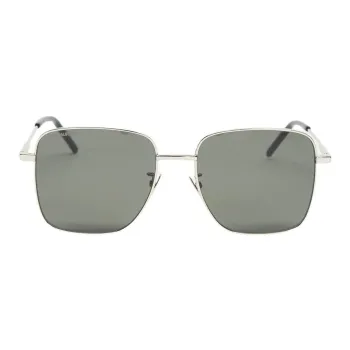 SAINT LAURENT Metal Square Sunglasses Women's Silver