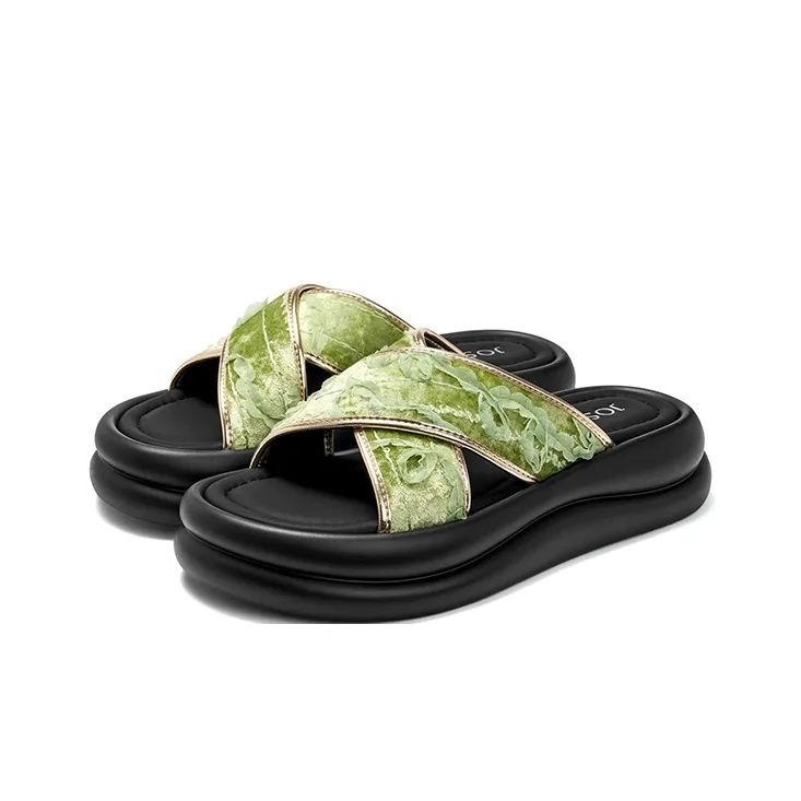 JOSINY Slide Slippers Women's Black, Green, Champagne Gold-9