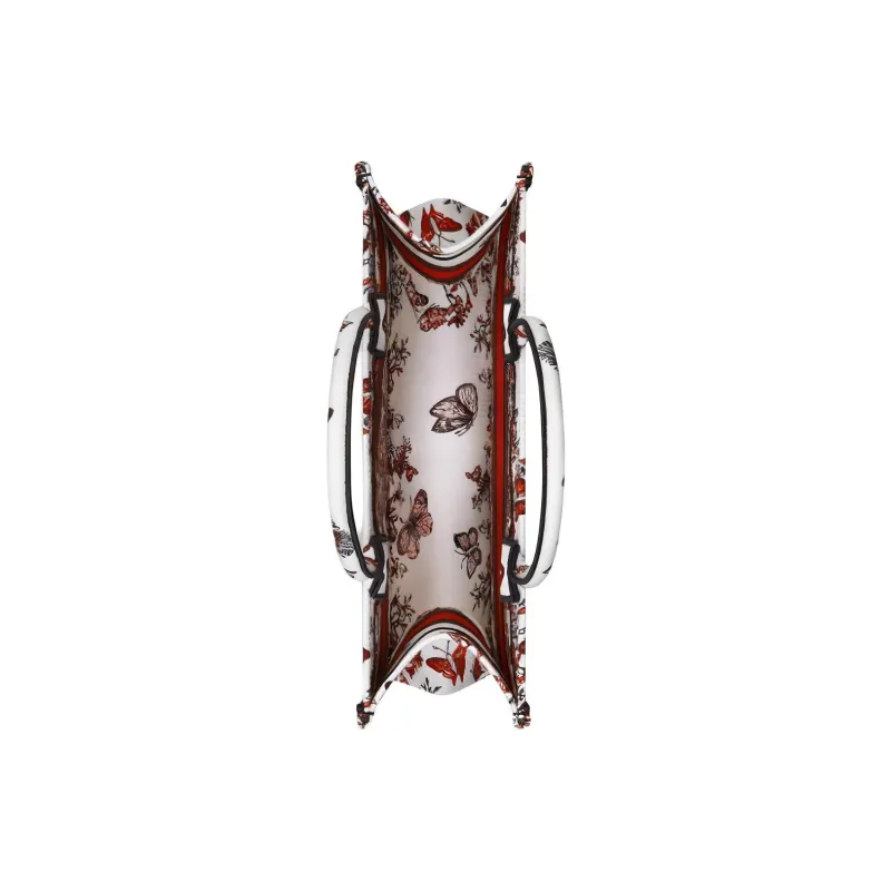 DIOR BookTote Embroidery Totes Shopping Bags Handbags Medium Size Women's Red-2