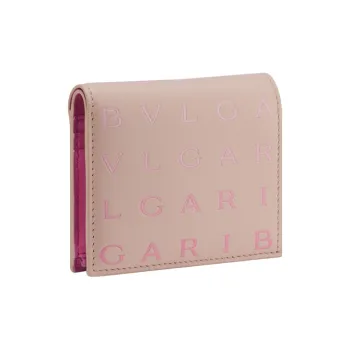 BVLGARI Bvlgari Logo Calfskin Wallet Women's Pink