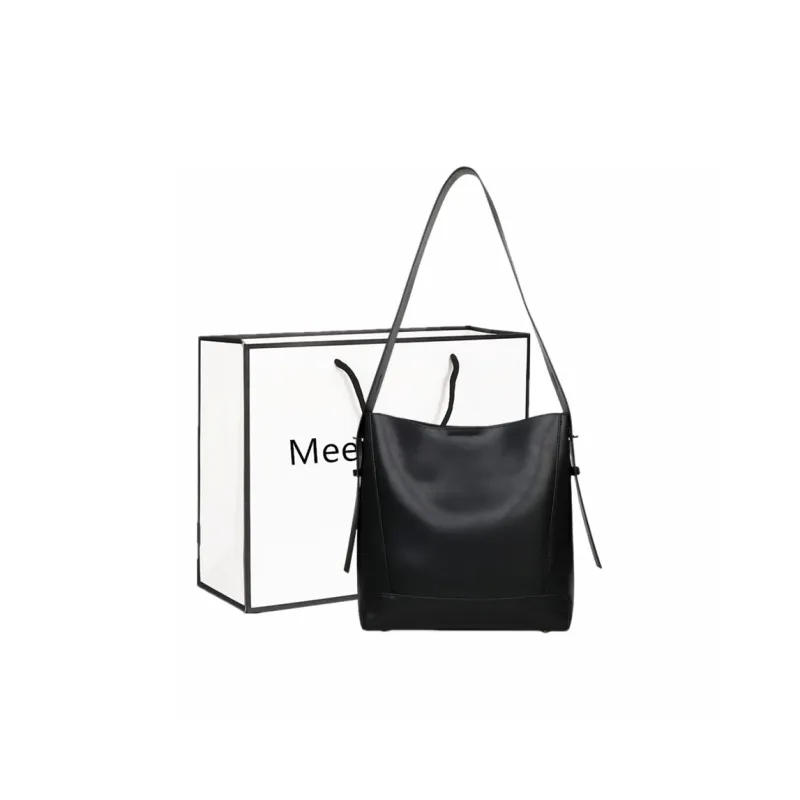 Fitchell Cow Leather Niche Design Minimalist Style Shoulder Bag Women's-12