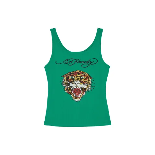 Ed Hardy Tank Tops Women's Forest Dark Green