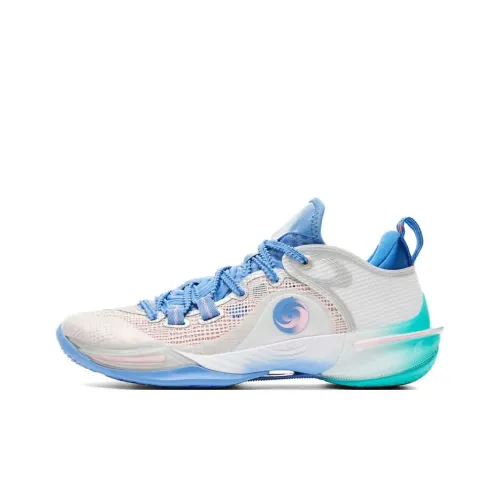 PEAK Taichi Flash 6 Cushioning Wear Resistant Rebound Low Top Basketball Shoes Men's White Blue