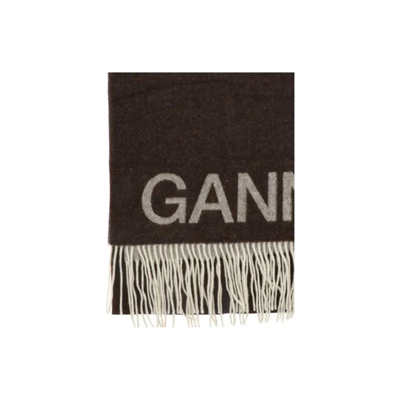 GANNI Knit Scarves Women's Brown-1
