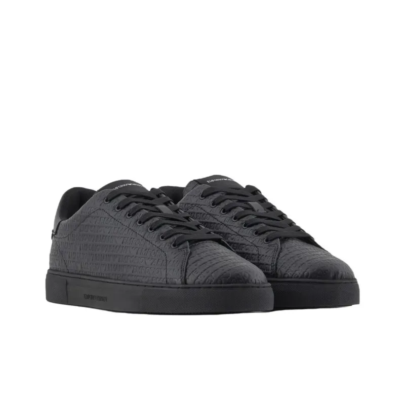 EMPORIO ARMANI Logo Debossed Low Top Sneakers-2