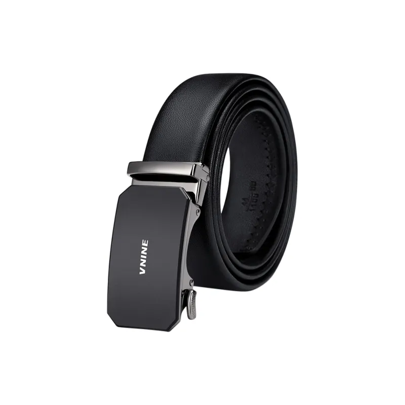 V.NINE Cow Leather Men's Belt Men's Black Width  3.5cm-1